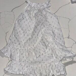 Janie and Jack Girls White Silver Dress 5